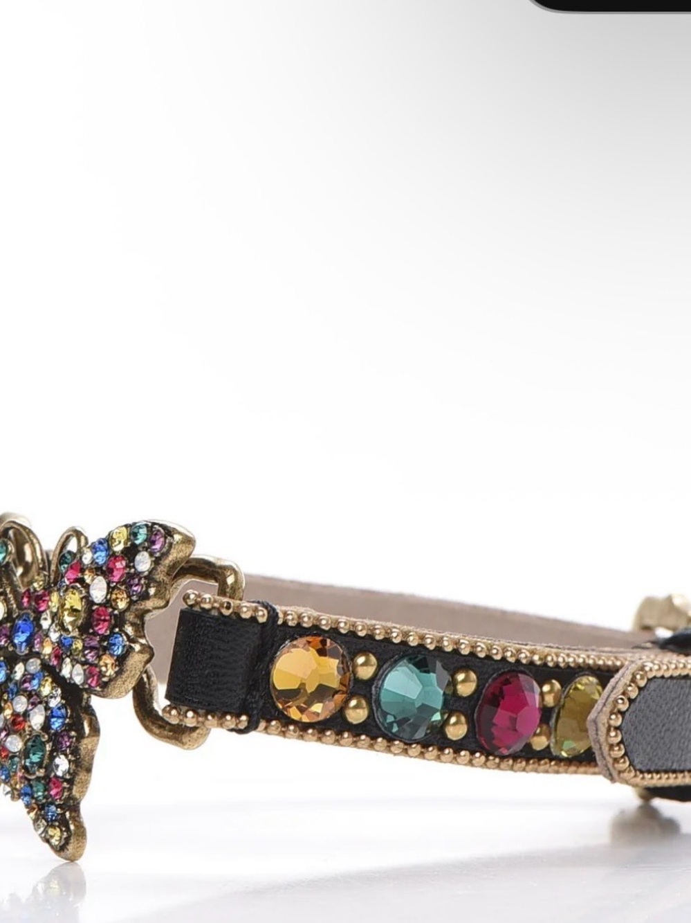 Gucci Multicolor Crystal Butterfly Bracelet in Gold-Tone - Picture 4 of 7